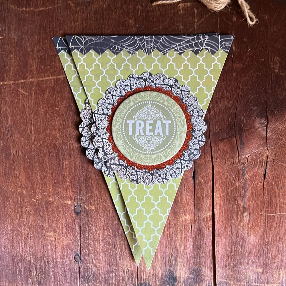 🧡🖤Halloween Paper Flag Pendant Garland